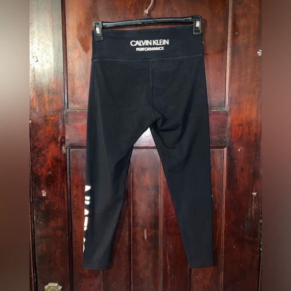 Calvin Klein Performance Cropped Stretch Leggings Women’s Medium Reflective - Picture 2 of 4